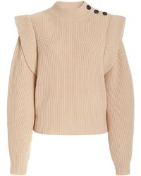 Isabel Marant Peggy Ribbed Wool-blend Sweater - Natural