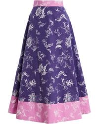 Rosie Assoulin - Exclusive Floral Cotton A-line Skirt - Lyst