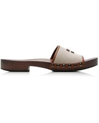 Miu Miu - Zoccoli Canvas Clogs - Lyst