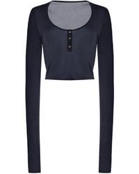 Brandon Maxwell - The Wylder Cropped Henley Top - Lyst