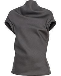 KHAITE - Tandie Draped Wool-Silk Cady Top - Lyst