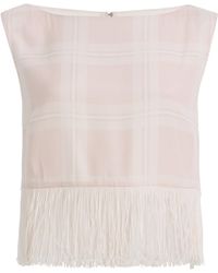 Posse - Exclusive La Isla Lola Plaid Crepe Top - Lyst