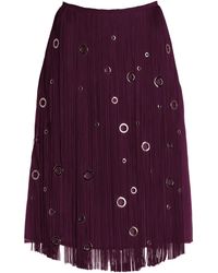 Prada - Hand-studded Fringe Midi Skirt - Lyst