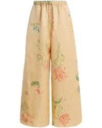 Rosie Assoulin - Floral Jacquard Wide-Leg Pants - Lyst