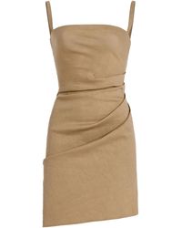 Anemos - Nadege Stretch Linen-Blend Mini Dress - Lyst