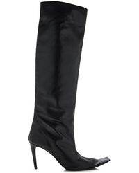 KHAITE - Marlene Leather Knee Boots - Lyst