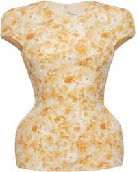 Magda Butrym - Floral Cotton Peplum Top - Lyst