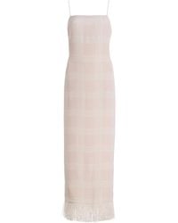 Posse - Exclusive La Isla Lola Fringed Plaid Crepe Midi Dress - Lyst