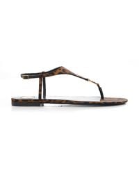 Saint Laurent - Cassandra Leopard-Print Grosgrain Sandals - Lyst