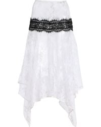 Rodarte - Asymmetric Cotton-Blend Lace Midi Skirt - Lyst