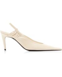 Saint Laurent - Anne-Marie Slingback Leather Pumps - Lyst