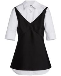 Balenciaga - Layered Wool-Silk Shirt Dress - Lyst