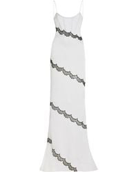 Alessandra Rich - Lace-trimmed Silk-satin Dress - Lyst