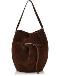 Liffner - Large Belted Suede Bucket Bag - Lyst