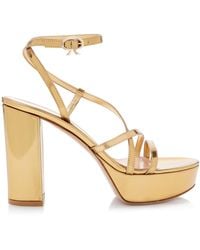 Gianvito Rossi - Metallic Leather Platform Sandals - Lyst
