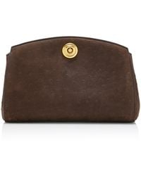 Liffner - Pushlock Ostrich-Effect Leather Clutch - Lyst
