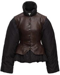 Magda Butrym - Leather & Nylon Jacket - Lyst