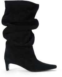 STAUD - Wally Slouched Leather Boots - Lyst