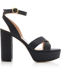 Gianvito Rossi - Sabrina Linen Platform Sandals - Lyst