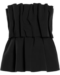 House of Dagmar - Ruffled Stretch-crepe Strapless Top - Lyst