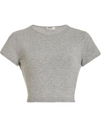 Agolde - Savannah Cropped Ribbed-jersey T-shirt - Lyst