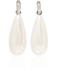 Balenciaga - Palazzo Silver-tone Resin Pearl Earrings - Lyst