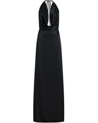 ÉTERNE - Carla Stretch-Silk Satin Maxi Halter Dress - Lyst