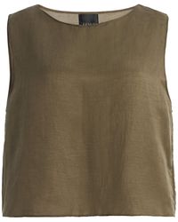 Leset - Daniel Cropped Linen-Blend Top - Lyst