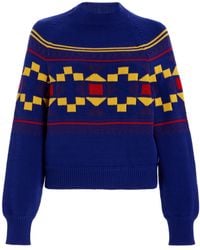 High Sport - Lara Fair Isle Knit Cotton Sweater - Lyst