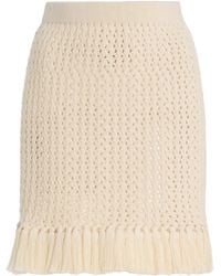 Escvdo - Exclusive Espina Fringed Crocheted Cotton Mini Skirt - Lyst