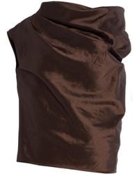 Jonathan Simkhai - Vivia Draped Satin Top - Lyst