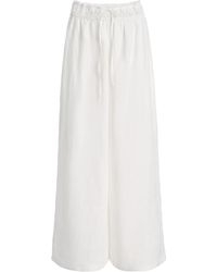 ELCE - Elio Crochet-Detailed Linen Wide-Leg Pants - Lyst