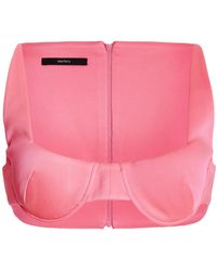 Alex Perry - Exclusive Delyth Shiny Satin Crepe Cropped Top - Lyst