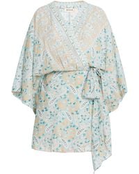 BOTEH - Kynthos Flared Cotton-Blend Robe Dress - Lyst