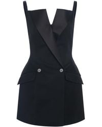 Givenchy - Wool Grain De Poudre Mini Tuxedo Dress - Lyst