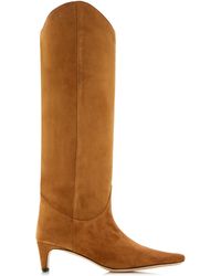 STAUD - Wally Western Suede Knee Boots - Lyst