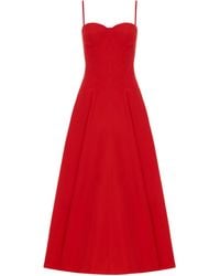 Ralph Lauren - Marigot Cotton-Blend Bustier Midi Dress - Lyst
