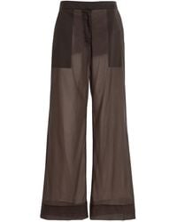 St. Agni - Silk-Blend Organza Wide-Leg Pants - Lyst