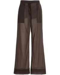 St. Agni - Silk-Blend Organza Wide-Leg Pants - Lyst