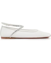 AMINA MUADDI - Ane Embellished Mesh Ballet Flats - Lyst