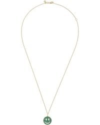 Sydney Evan - Medium Happy Face 14k Yellow Gold Emerald Necklace - Lyst