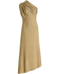 KHAITE - Coast One-Shoulder Metallic-Knit Midi Dress - Lyst