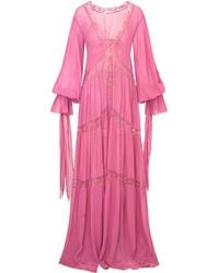 LoveShackFancy - Lyvienne Lace-Trimmed Chiffon Maxi Dress - Lyst