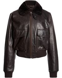 Victoria Beckham - Leather Aviator Jacket - Lyst