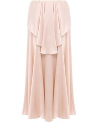 Chloé - Draped Washed Silk Satin Maxi Skirt - Lyst
