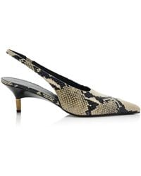 KHAITE - Bella Snake-Effect Leather Slingback Pumps - Lyst
