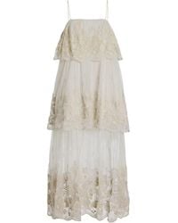 Sea - Arielle Tiered Lace Midi Dress - Lyst