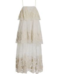 Sea - Arielle Tiered Lace Midi Dress - Lyst