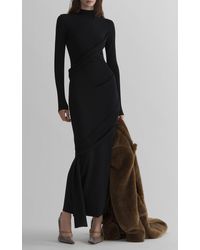 Mugler - Draped Wool-Blend Maxi Dress - Lyst