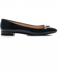 Prada - Logo-detailed Leather Ballet Flats - Lyst
